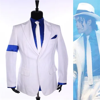 Klasické MJ Michael Jackson Hladké Trestného Prúžok Sako Sako kompletný Set Pre Fanúšikov Strana Zobraziť Imitácia Prispôsobiť Darček
