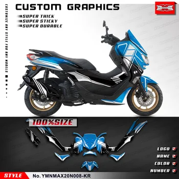 KUNGFU GRAFIKA Vlastný Motocykel Nálepky, Nálepky Držiak pre Yamaha NMAX 125 155 NMAX125 NMAX155 2020 2021 2022 2023,Modrá, Čierna