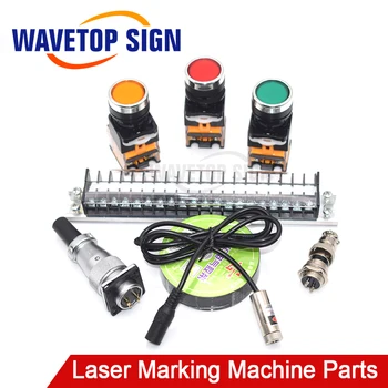 Laserové Značenie Časti strojov Self-locking Tlačidlo Prepnúť LA38-11, Farba Červená Zelená Žltá+Červená Lúč 12x35mm + Kábel