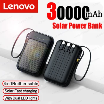 Lenovo 30000mah Power Bank Super Rýchle Nabíjanie Solárne Nabíjanie Power Bank Prenosný batériový Nabíjač Pre Iphone15 14 Xiao Samsung