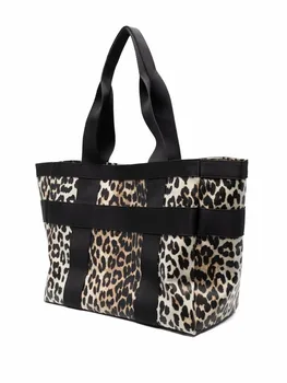 Leopard Tlač Ženy Patchwork Veľkú Kapacitu Taška Vintage Módy List Tlač Taška Cez Rameno 2023 Nové Dámy Tote Bag