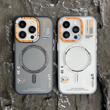 Matné Magnetické Telefón puzdro Pre iPhone 15 14 13 12 Pro Max Pre Megsafe Bezdrôtové Nabíjanie Matný Späť Kovové Objektív Rám Tlačidlá Kryt