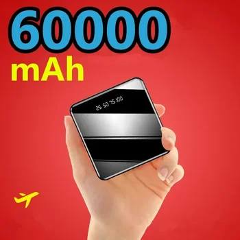 Mini 60000mAh Prenosné elektrické Banka 2 USB, LCD Digitálny Displej Rýchle Nabíjanie Externej Batérie Powerbank Pre iPhone Huawei Xiao