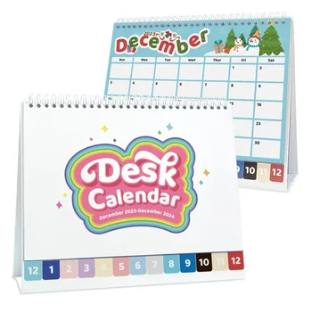Minimalistický Kreatívny Dizajn anglický Kalendár Hodiny Denne-v Memo 2024 Ploche Desk Kalendár
