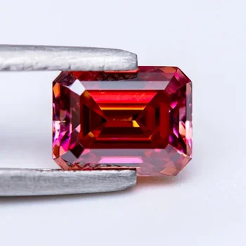 Moissanite Drahokam s STIAHNUŤ Certifikát Melón Červená Farba Emerald Rez Lab Pestuje Diamond Rozšírené Šperky Čo Materiálov