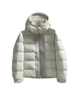 Nadol bunda s kapucňou krátke voľné verzia spojov dvojité zip dizajn teplé a pohodlné 2023 zimné nové 1221