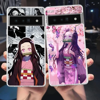 Nezuko Démon Vrah koláž Anime Pre Google Pixel 8 7 6 Pro Telefón Prípade TPU Pre Pixel 6A 5 4 5A 4A 3A XL 5G Silikónové Jasné Kryt