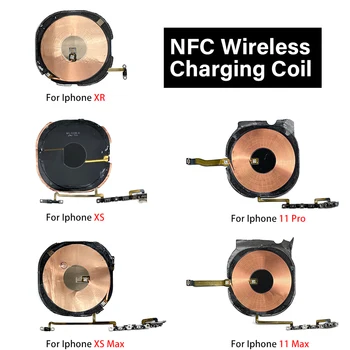 NFC Čip Pre iPhone 11 Pro Max X XS XR SE 2020 8 Plus Bezdrôtové Nabíjanie Nabíjací Panel Cievka Nálepka S Hlasitosti Tlačidlo Flex Kábel