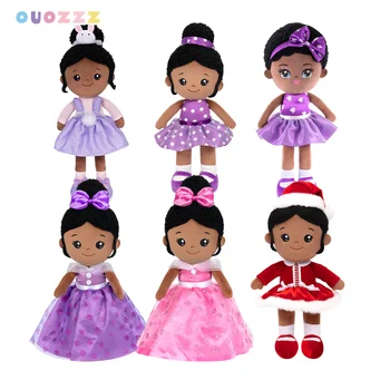 OUOZZZ Oblečenie pre Bábiky pre Dievčatá African American Rag Doll Kawaii Mäkké Mäkké Plyšové Bábiky Hračky Deti Reborn Dary