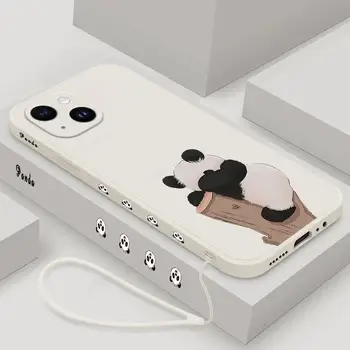 Panda Silikónové puzdro Pre iPhone 15 Pro Max 11 12 13 14 Pro Max 15 Plus 14 Plus 14Pro 15Pro Max Shockproof Mäkký Kryt Nárazníka Capas