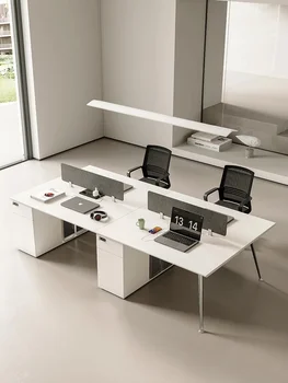 Personál kancelársky stôl, manželská šesť, štyri, zamestnancov obrazovky karty stola, stôl a stoličky zmes