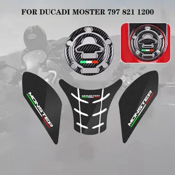 Pre Ducati Monster 797 821 1200 EVO Motocykel Palivovej Nádrže Nálepky Uhlíkových Vlákien Obtlačky protišmykových Ochrany Nálepky Príslušenstvo