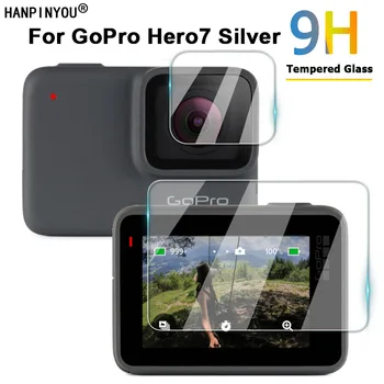 Pre GoPro Hero7 Striebro Jasné, Ultra Tenký Objektív Fotoaparátu / LCD Displej 2.5 D Tvrdeného Skla Chránič Film Pre GoPro HERO 7 Striebro