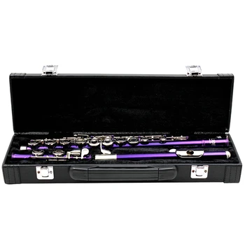 Prenosný, Trvanlivý Flauta Úložný Box Kožené Kabelky Tube Hudobné Nástroje Prípade, 16 Otvorov Flauta Prípade