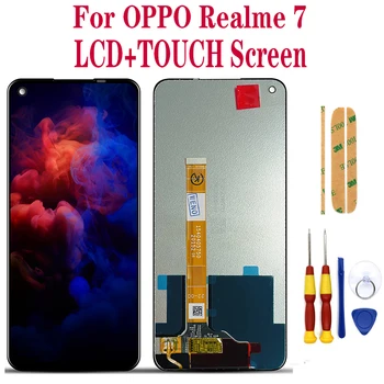 Pôvodný Pre OPPO Realme 7 RMX2155 LCD Displej Screen Dotknite sa položky Digitalizátorom. Montáž Na Realme 7 S Rámom Nahradiť
