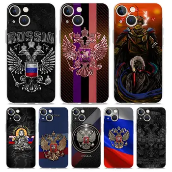 Rusko Vlajka Luxusný Transparentný Telefón puzdro Pre iPhone 15 14 13 12 11 Pro Max XS X XR SE 7 8 Plus TPU Jasný Objektív Kryt Chrániť