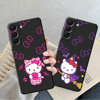 Silikónový Kryt puzdro pre Samsung Galaxy S7 S8 S10 S10e S22 Plus S21 Ultra 5G S20 FE S23 S9 Hello Kitty Cartoon Halloween Capa