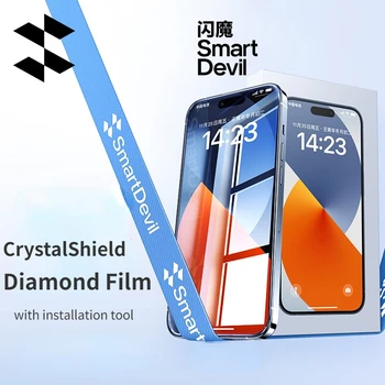 SmartDevil Úplné Pokrytie protiprachová Tvrdeného Skla pre iPhone 14 13 12 Pro Max HD Screen Protector Anti-odtlačkov prstov Diamond Film