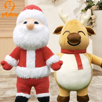 Séria Vianočné Snehuliak Santa Claus Moose Panda Nafukovacie Bábiky Kostým Maskota Dospelých Vianočné Cosplay Bábika Kostým Karneval