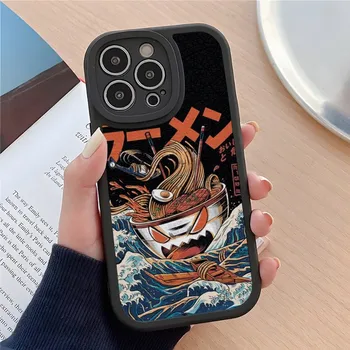 Temaki Sushi Mačka Telefón puzdro Pre IPhone 14 11 12 13 Pro Max Mini X XR XS 7 8 Plus Objektív Ochrana Maľované Čalúnený Mäkké TPU