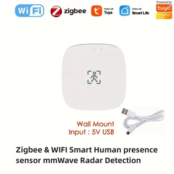 Tuya WiFi/ZigBee Smart Ľudskej Prítomnosti Detektor Milimeter Vlna Radar Smart Senzor pre Smart Home Security Automatizácie