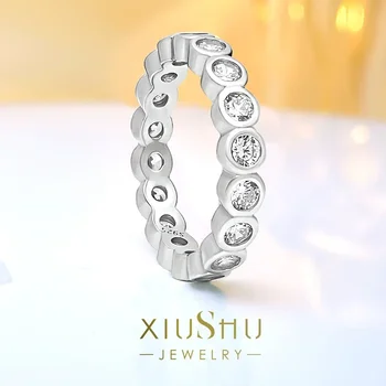 Túžba Jednoduché 925 Sterling Silver Bublina Diamantový Prsteň s Vysokým počtom atómov Uhlíka Diamanty, Elegantný a Univerzálny Dizajn