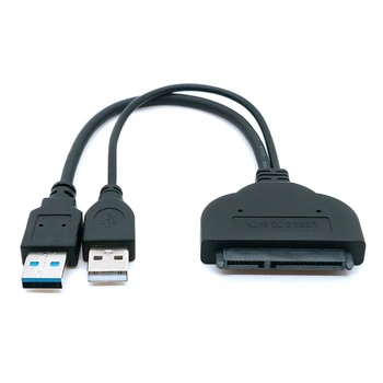 USB 3.0 pre SATA 22Pin Adaptér Kábel pre 2.5 / 3.5 palcový HDD Externé Napájanie Jednotky Pevného Disku Konvertor