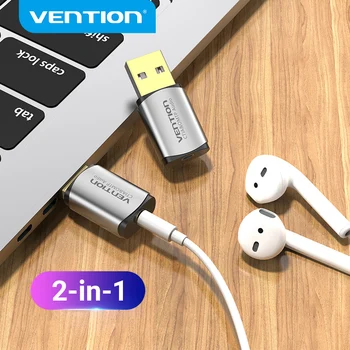 Vencie Zvuková Karta, USB Audio Rozhranie Externé Zvukové karty USB Adaptér 3,5 mm Pre Prenosný Reproduktor PS4 Slúchadlá USB, Mic zvukovú kartu