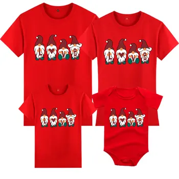 Vianoce Novú Rodinu Zodpovedajúce Oblečenie Oblečenie Matka, Otec, Dcéra, Syn Deti Krátky Rukáv Cartoon Oblečenie Oblečenie T-shirt