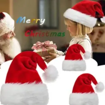 Vianočné Hat Dospelých, Deti Pribrala Plyšové Teplé Čiapky Santa Claus Červená Vianočné Čiapky Šťastné A Veselé Vianoce, Nový Rok Party Dekorácie