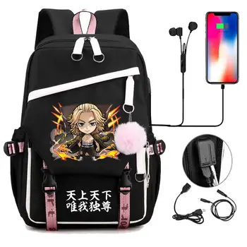 Vysokoškolákov Batoh Tokio Revengers Mikey Anime Ramenný Batoh Školský batoh pre Dospievajúce Dievča Bagpack Cestovné Batohu, Tašky