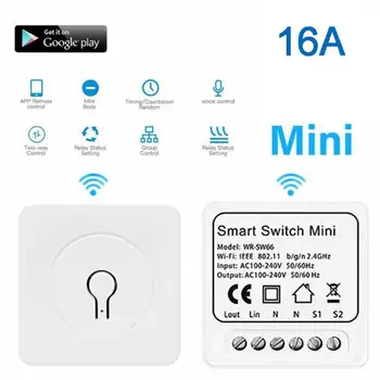 WiFi Smart LED Svetlo 16A Prepínač Bezdrôtovej Smart Home Relé Istič Elektrického On-off A Tradičné Prepínač Dual Control