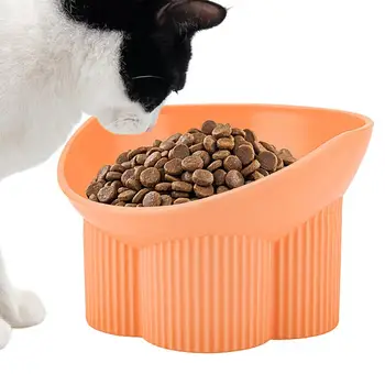 Zvýšená Mačky Misy Anti-tip 15 Stupeň Naklonená Zvýšenej Mačka Jedlo Macaron Farba Krku strážny Pes Misy Mačka Potravín Miska na Kŕmenie