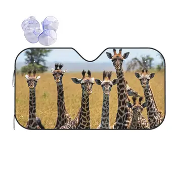 Žirafa Slnečník Čelné sklo Zvieratá Skladacie Auto Predné Okno Clonu 76x140cm Slnečná Clona opaľovací Krém Opony